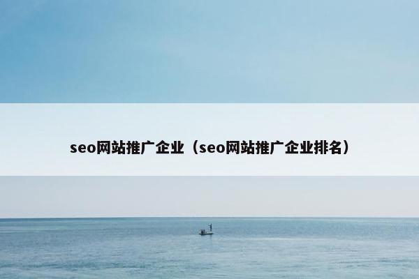 seo网站推广企业（seo网站推广企业排名）
