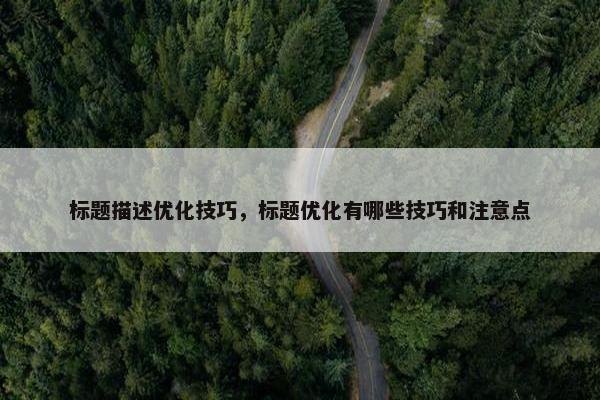 标题描述优化技巧，标题优化有哪些技巧和注意点