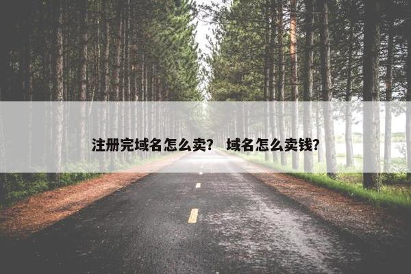 注册完域名怎么卖？ 域名怎么卖钱？