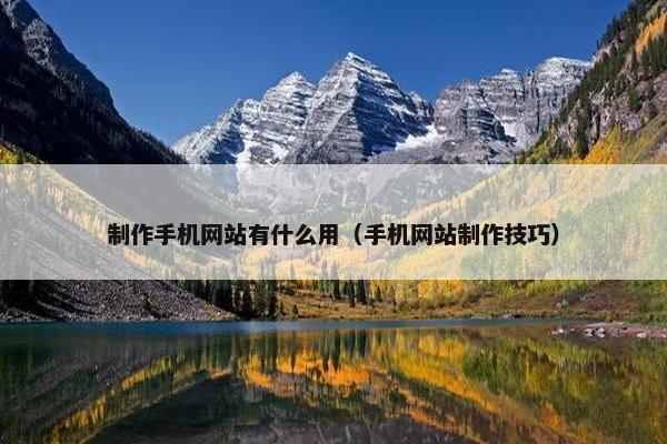 制作手机网站有什么用（手机网站制作技巧）