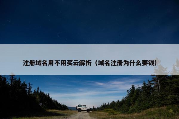 注册域名用不用买云解析（域名注册为什么要钱）