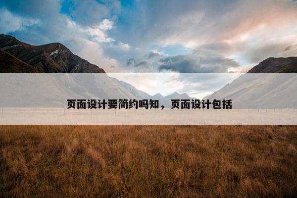 页面设计要简约吗知，页面设计包括