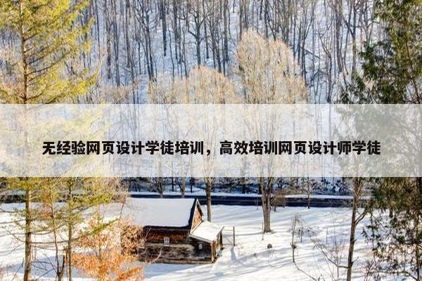 无经验网页设计学徒培训，高效培训网页设计师学徒