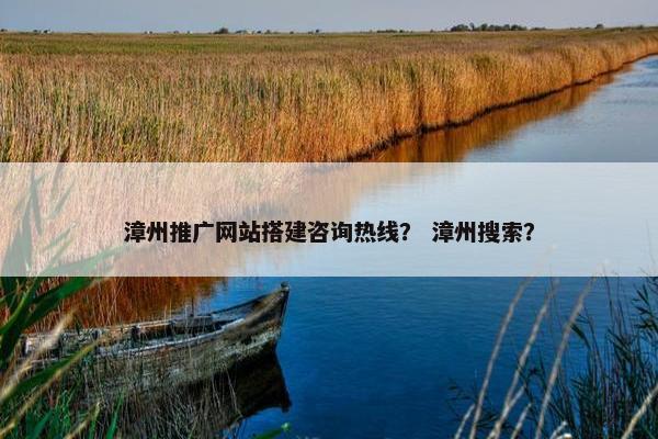 漳州推广网站搭建咨询热线？ 漳州搜索？