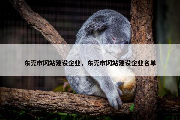 东莞市网站建设企业，东莞市网站建设企业名单