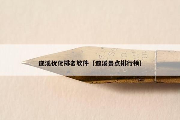 遂溪优化排名软件（遂溪景点排行榜）