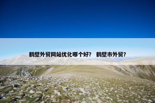 鹤壁外贸网站优化哪个好？ 鹤壁市外贸？