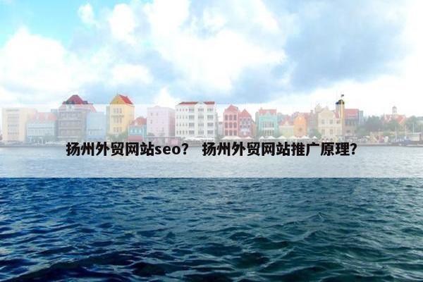 扬州外贸网站seo？ 扬州外贸网站推广原理？