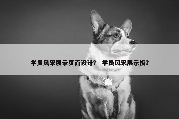 学员风采展示页面设计？ 学员风采展示板？