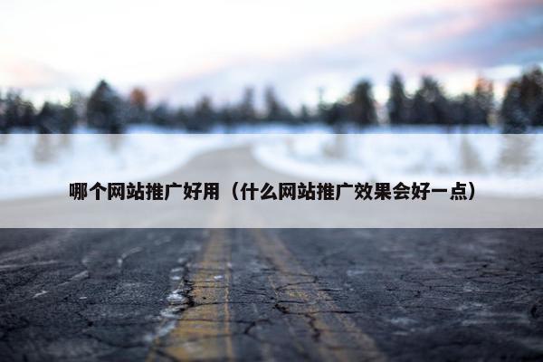 哪个网站推广好用（什么网站推广效果会好一点）