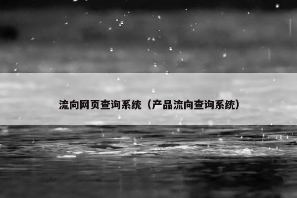 流向网页查询系统（产品流向查询系统）