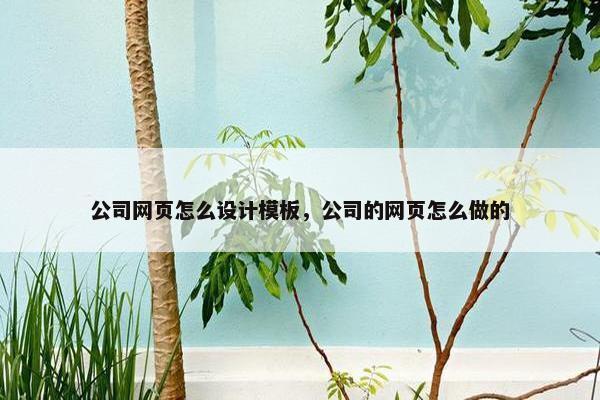 公司网页怎么设计模板，公司的网页怎么做的