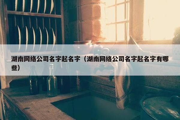 湖南网络公司名字起名字（湖南网络公司名字起名字有哪些）