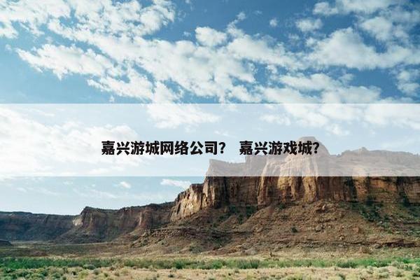 嘉兴游城网络公司？ 嘉兴游戏城？