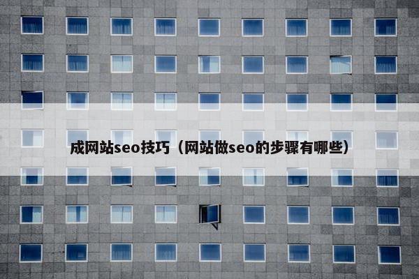 成网站seo技巧（网站做seo的步骤有哪些）