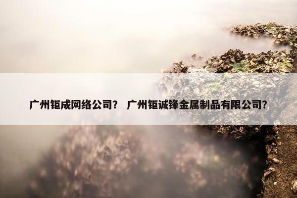 广州钜成网络公司？ 广州钜诚锋金属制品有限公司？
