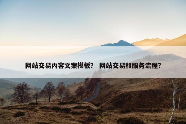 网站交易内容文案模板？ 网站交易和服务流程？
