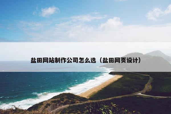 盐田网站制作公司怎么选（盐田网页设计）