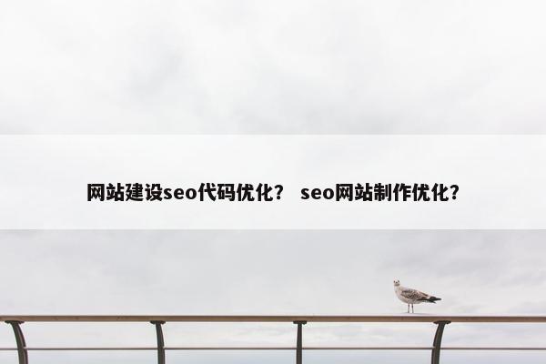 网站建设seo代码优化？ seo网站制作优化？