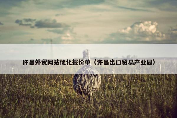 许昌外贸网站优化报价单（许昌出口贸易产业园）