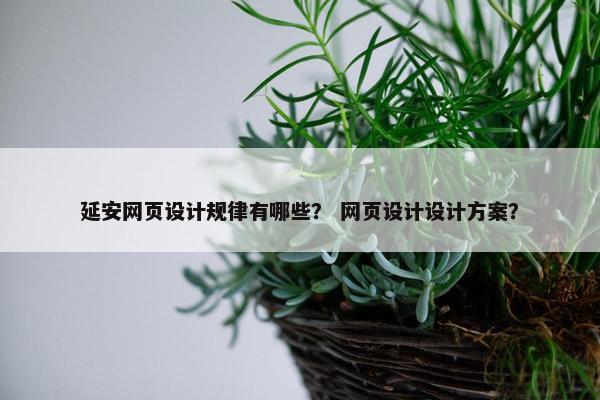 延安网页设计规律有哪些？ 网页设计设计方案？