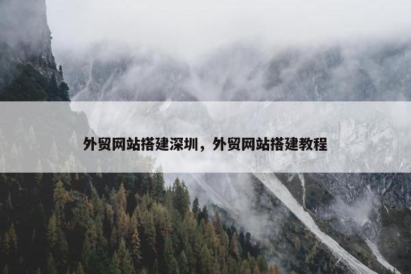 外贸网站搭建深圳，外贸网站搭建教程