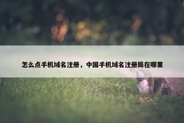 怎么点手机域名注册，中国手机域名注册局在哪里