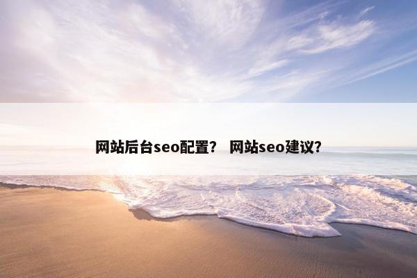 网站后台seo配置？ 网站seo建议？