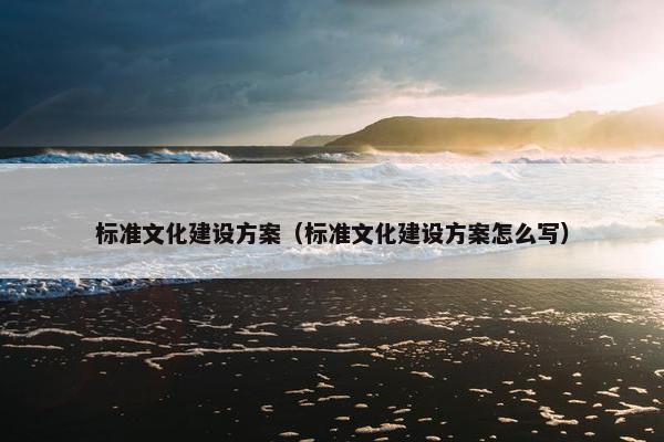标准文化建设方案（标准文化建设方案怎么写）