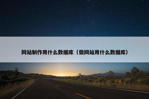 网站制作用什么数据库（做网站用什么数据库）