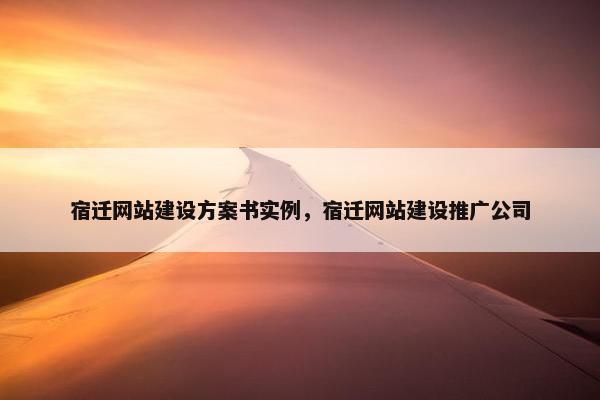 宿迁网站建设方案书实例，宿迁网站建设推广公司