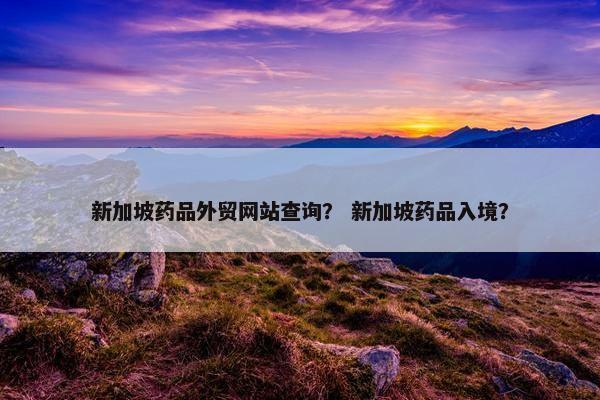 新加坡药品外贸网站查询？ 新加坡药品入境？