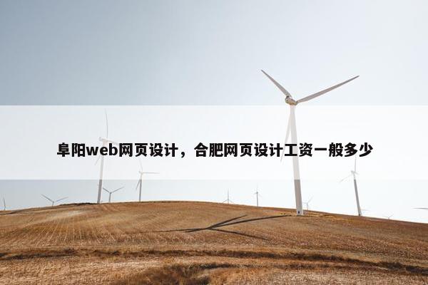 阜阳web网页设计，合肥网页设计工资一般多少