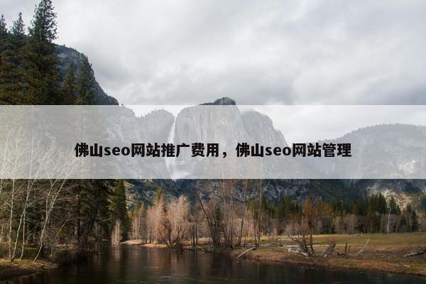 佛山seo网站推广费用，佛山seo网站管理
