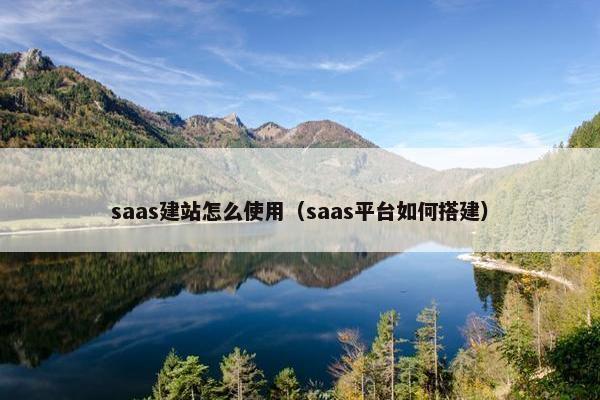 saas建站怎么使用（saas平台如何搭建）