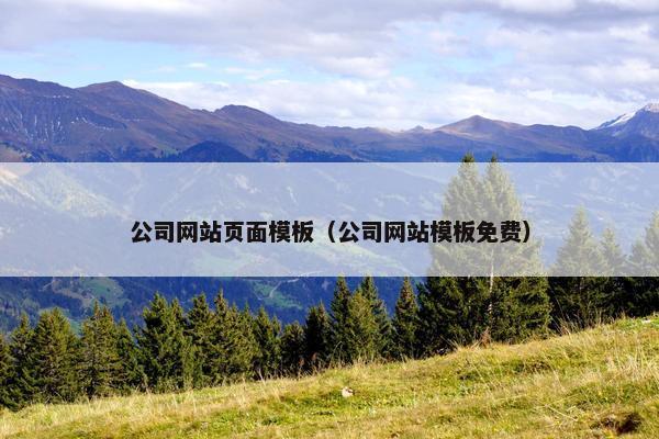 公司网站页面模板（公司网站模板免费）