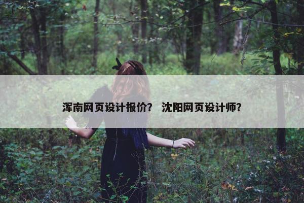 浑南网页设计报价？ 沈阳网页设计师？