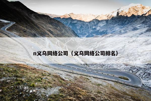 n义乌网络公司（义乌网络公司排名）