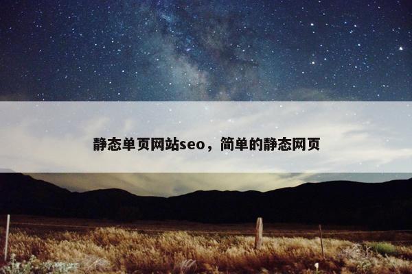 静态单页网站seo，简单的静态网页