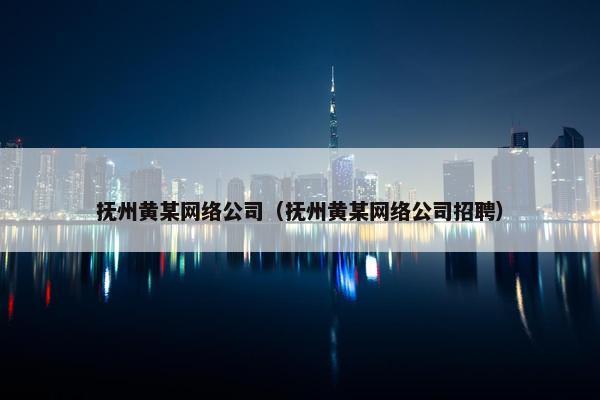 抚州黄某网络公司（抚州黄某网络公司招聘）