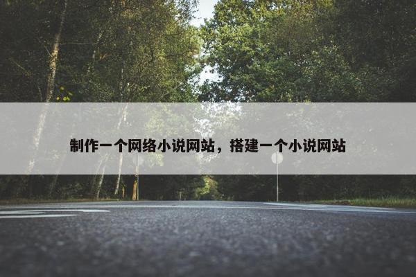 制作一个网络小说网站，搭建一个小说网站