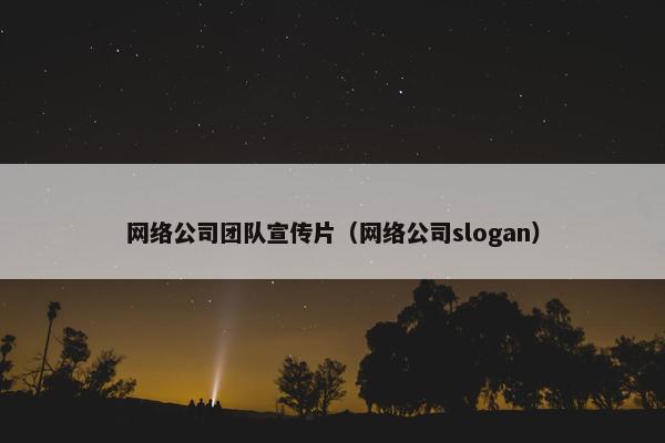 网络公司团队宣传片（网络公司slogan）