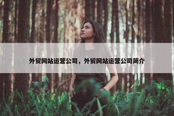 外贸网站运营公司，外贸网站运营公司简介
