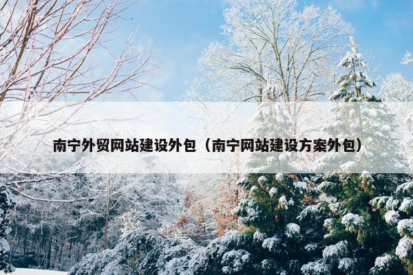 南宁外贸网站建设外包（南宁网站建设方案外包）