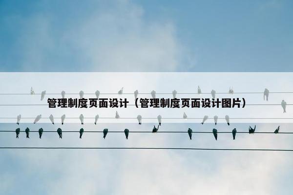管理制度页面设计（管理制度页面设计图片）