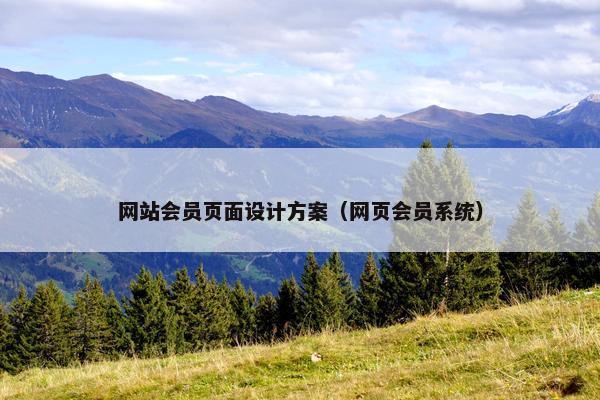 网站会员页面设计方案（网页会员系统）