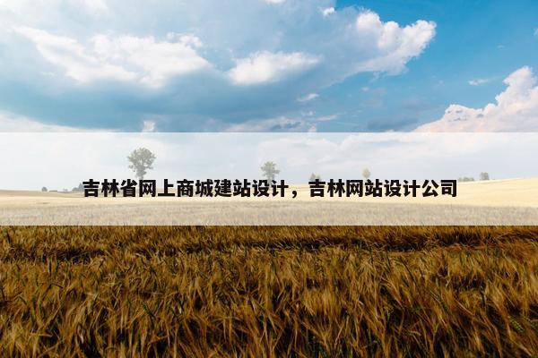 吉林省网上商城建站设计，吉林网站设计公司