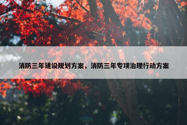 消防三年建设规划方案，消防三年专项治理行动方案