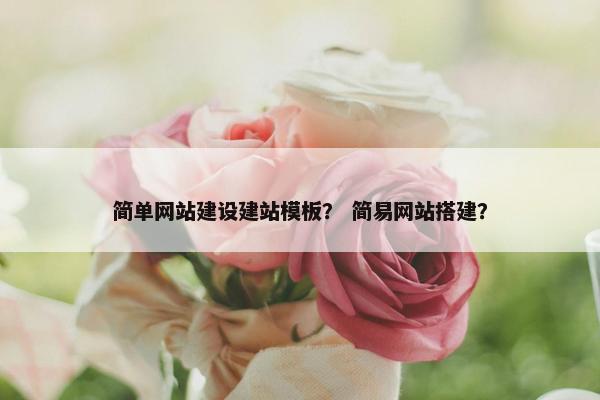 简单网站建设建站模板？ 简易网站搭建？