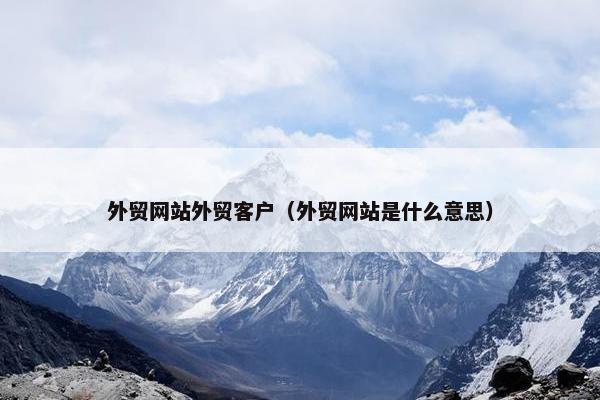 外贸网站外贸客户（外贸网站是什么意思）